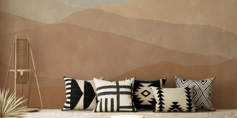 Earth Tones and Textures Inspired by the Desert Painting in the living room
